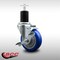 Service Caster 4'' SS Blue Poly Swivel 1-3/4'' Expanding Stem Caster with Brake SCC-SSEX20S414-PPUB-BLUE-TLB-134 - alternate 3